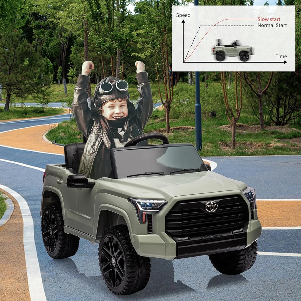 12V Licensed Toyota Tundra Kids Ride-On Truck with Remote, LED Lights & Suspension