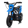 24V Kids Electric Dirt Bike, 350W Motor, 14 MPH, Disc Brake & Bluetooth – Blue