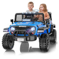 Alex 24V 2-Seater Ride-On Jeep with Remote, LED Lights, Bluetooth, Safety Belt & Suspension – Blue