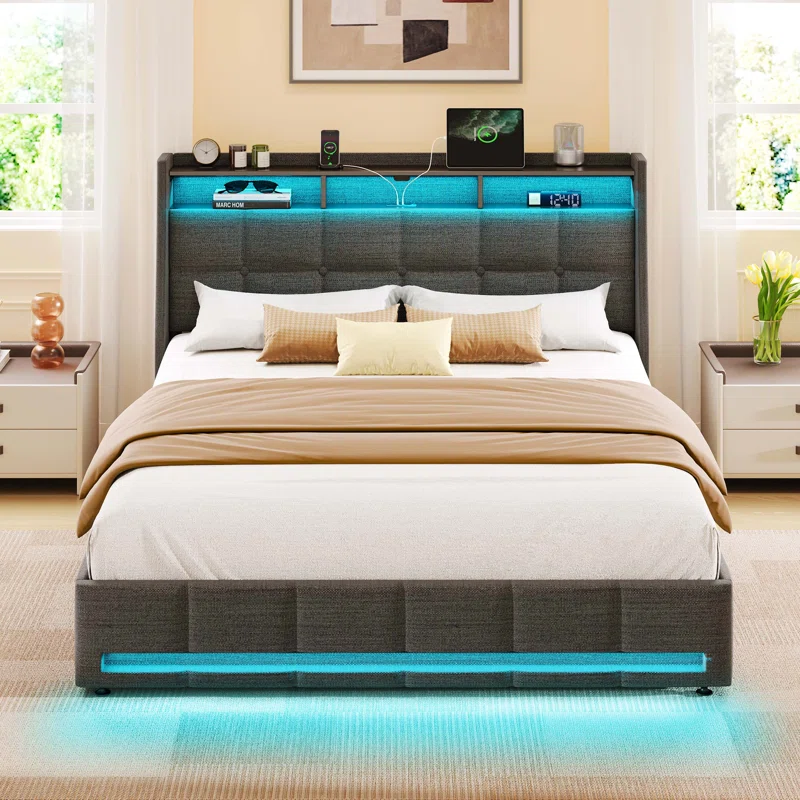 Upholstered+Platform+Bed+Frame+with+Wingback+Headboard,+LED+Lights+&+4+Storage+Drawers-1454704323-1454704335-1469650476